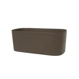 Jardiniere avec réserve d'eau - GARDEN ID Respect - Taupe 50 x 17 cm - 100% déchets ménagers - 100% recyclable - Surface structu