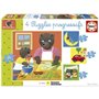 Puzzle - EDUCA - Petit Ours Brun : 4 puzzles progressifs pour enfants de 12 a 25 pieces des 3 ans