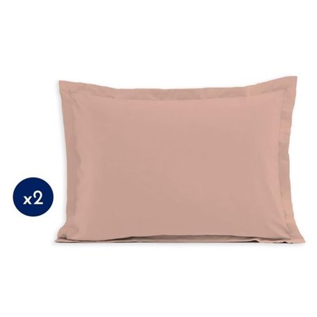 Lot de 2 taies d'oreiller - LOVELY HOME - LH71619 - 50 x 70 cm - Rose