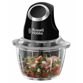 Mini Hachoir - RUSSELL HOBBS - Desire 24662-56 - 200 W - Bol en verre 1 L - Lames inox - Noir mat