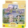 Figurines Articulées - SYLVANIAN FAMILIES - Duo Bébés en Habits de Pluie - Panda et Souris Marshmallow