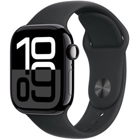 Apple Watch Series 10 GPS - 42mm - Boîtier Jet Black Aluminium - Bracelet Black Sport Band - M/L