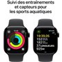 Apple Watch Series 10 GPS - 42mm - Boîtier Jet Black Aluminium - Bracelet Black Sport Band - M/L