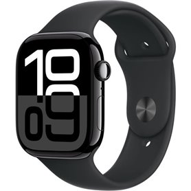 Apple Watch Series 10 GPS - 46mm - Boîtier Jet Black Aluminium - Bracelet Black Sport Band - S/M