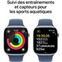 Apple Watch Series 10 GPS - 46mm - Boîtier Silver Aluminium - Bracelet Denim Sport Band - M/L