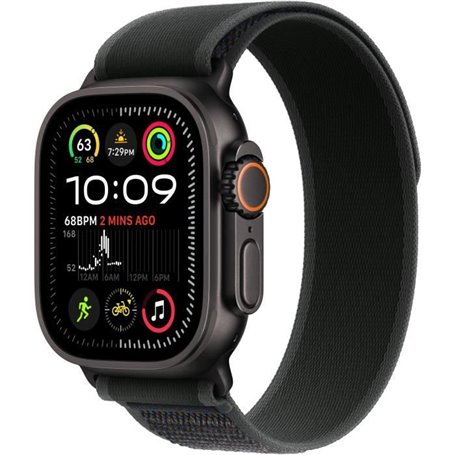 Apple Watch Ultra 2 GPS + Cellular - 49mm - Boîtier Black Titanium - Bracelet Black Trail Loop - S/M