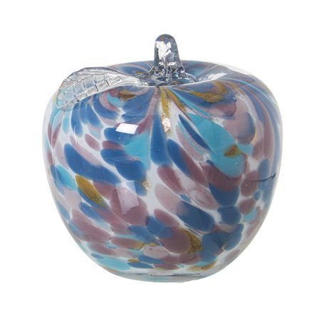 Figurine Décorative Alexandra House Living Bleu Verre Pomme 13 x 13 cm