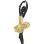 Figurine Décorative Alexandra House Living Noir Doré Acrylique Plastique Mélamine Ballerine 10 x 9 x 30 cm