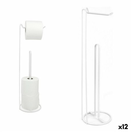 Porte-rouleaux pour Papier Toilette Confortime Blanc 15 x 15 x 54 cm (12 Unités)