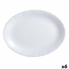 Plat à Gratin Luminarc Feston Oblongue Blanc verre (Ø 33 cm) (6 Unités)