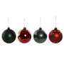 Boules de Noël Home ESPRIT Rouge Doré Polyéthylène 32