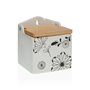 Salière avec couvercle Versa Céramique Bambou Dolomite Fleurs 10 x 12