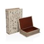 Set de boîtes décoratives Versa Nature Toile Bois MDF Livre 7 x 27 x 18 cm