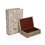 Set de boîtes décoratives Versa Nature Toile Bois MDF Livre 7 x 27 x 18 cm