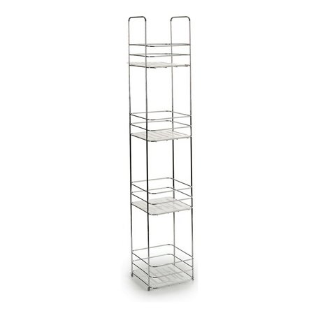 Etagère de salle de bains Transparent Argenté Métal Plastique