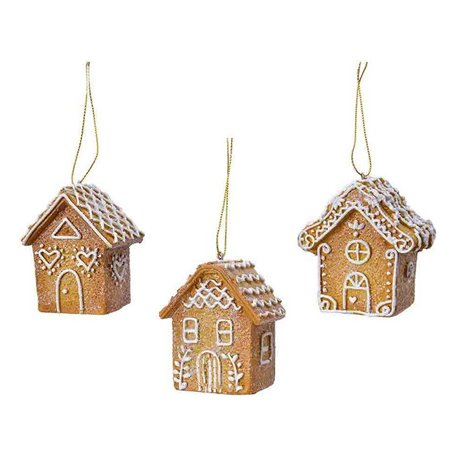 Décorations de Noël Sapin de Noël Polyrésine Ø 7 cm Gingembre Petit maison