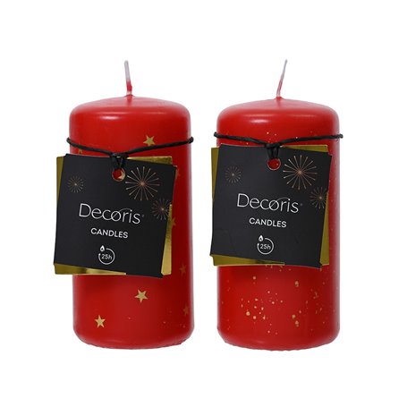 Bougie Decoris Rouge Ø 5 x 10 cm