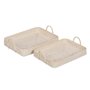 Plateau Blanc Bambou Rotin 45 x 34 x 13 cm (2 Unités)