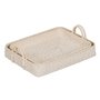 Plateau Blanc Bambou Rotin 45 x 34 x 13 cm (2 Unités)