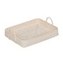 Plateau Blanc Bambou Rotin 45 x 34 x 13 cm (2 Unités)