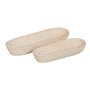 Plateau Blanc Bambou Rotin 44 x 17 x 7 cm (2 Unités)