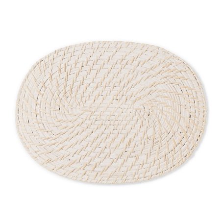 Dessous de plat Blanc Bambou Rotin 40 x 30 x 0