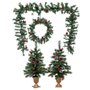 Sapin de Noël Vert Multicouleur 80 x 45 x 18 cm (4 Unités)