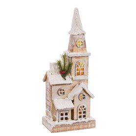 Accesoires pour crèche de Noël Naturel Église 18 x 12 x 46 cm