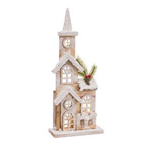 Accesoires pour crèche de Noël Naturel Église 16 x 8 x 38 cm