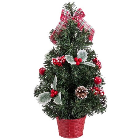 Sapin de Noël Rouge Vert PVC Ananas 26 x 26 x 50 cm