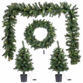 Sapin de Noël Vert PVC 80 x 50 x 18 cm (4 Unités)