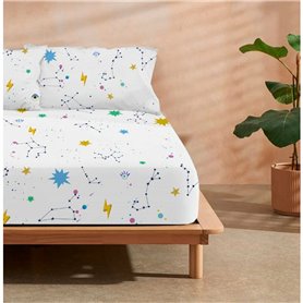 Drap housse Decolores Cosmos Multicouleur 140 x 200 cm