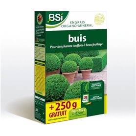 Engrais Buis - BSI - Bio - Feuillage étincelant et vert fonçé - Action longue durée - 1Kg  + 250g gratuit - Jusqu'a 12