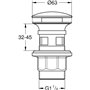 Bonde clic clac - GROHE - Diametre serrage vasque 63 mm - Matiere métal - Chrome - Pour lavabo avec trop-plein