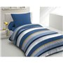 Parure de couette microfibre HOME PASSION STANIS  - 1 housse de couette 140 x 200 cm + 1 taie d'oreiller 63 x 63 cm - Bleu