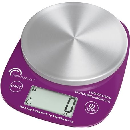 Balance culinaire - LB 5000 Pro Inox 5.1 - Ultraprécision - USB - Réparable