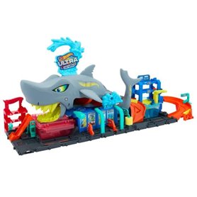 Hot Wheels City-Station de Lavage Requin-Coffret voiture Color Reveal HTN82