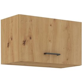 Meuble haut hotte - MODENA - 60 cm - Chene artisan et noir mat - CUISINIER