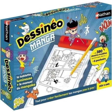 Jeu créatif - NATHAN - Dessinéo Manga - Tablette lumineuse pour créer des mangas