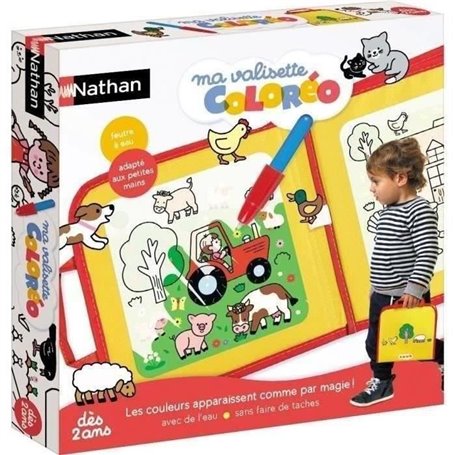 Jeu créatif - NATHAN - MA VALISETTE COLOREO - Coloriage magique a l'eau - Portable