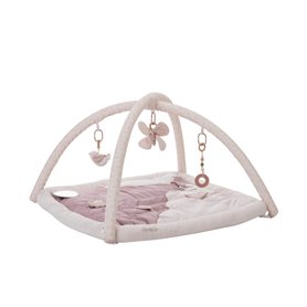 Tapis d'éveil ouatiné soft boa avec arche de jeux rose