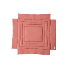 Tapis de parc carré ouatiné bicolore Rose poudré