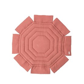 Tapis de parc octogonal ouatiné bicolore Rose poudré