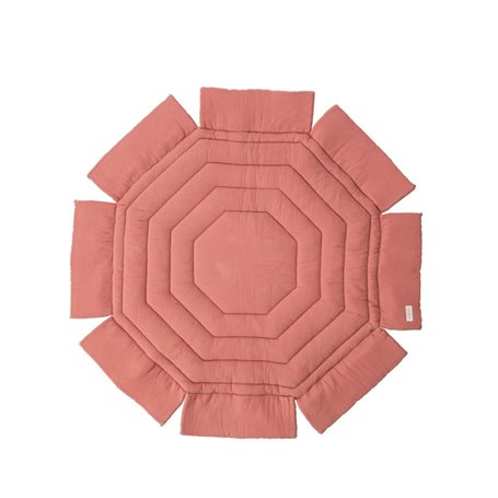 Tapis de parc octogonal ouatiné bicolore Rose poudré