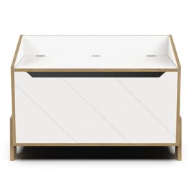 Coffre A Jouets - Banc Blanc - Chene