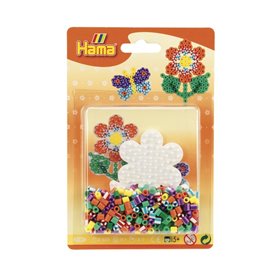 Perles a repasser petit modele  - fleurs bicolores