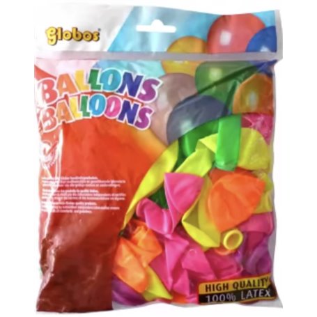 100 ballons assortis neon