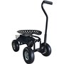 Siège de jardin mobile - noir - 4 roues