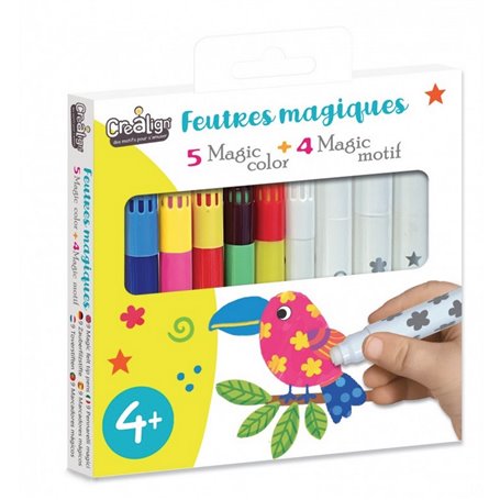 9 feutres magiques et avec motifs