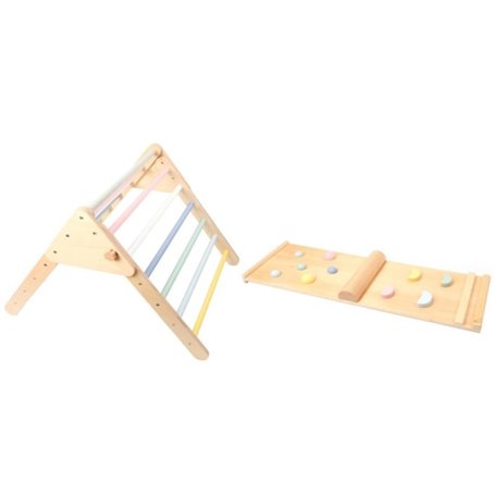 Ensemble triangle Pikler avec planche - pastel